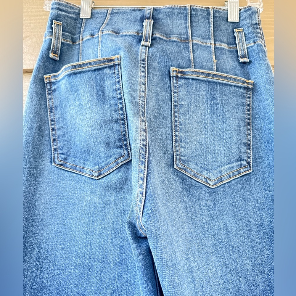 Veronica Beard Rosanna High Rise 13" Corset Hippie Wide Leg Jeans Size 27/4 - Picture 8 of 11